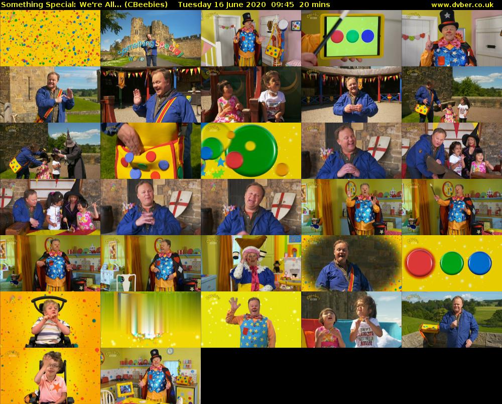 Something Special: We're All... (CBeebies) Tuesday 16 June 2020 09:45 - 10:05