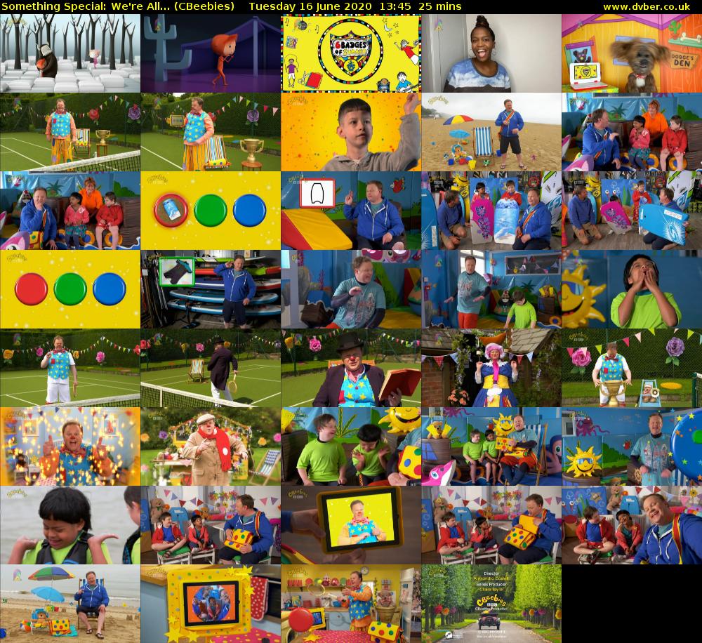 Something Special: We're All... (CBeebies) Tuesday 16 June 2020 13:45 - 14:10