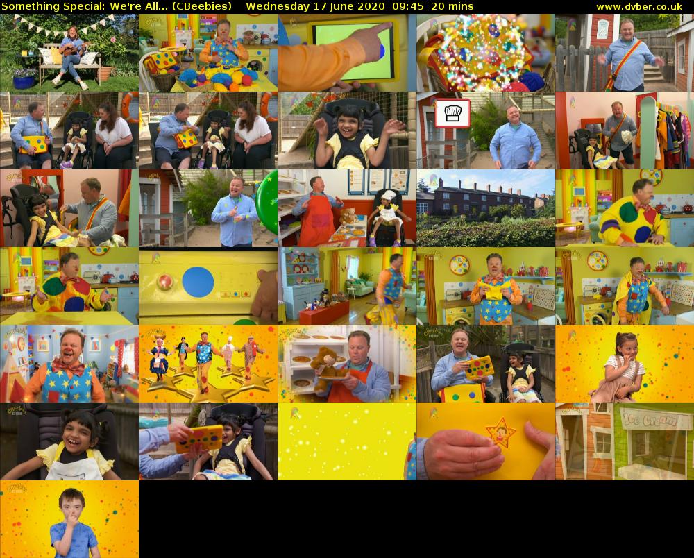 Something Special: We're All... (CBeebies) Wednesday 17 June 2020 09:45 - 10:05