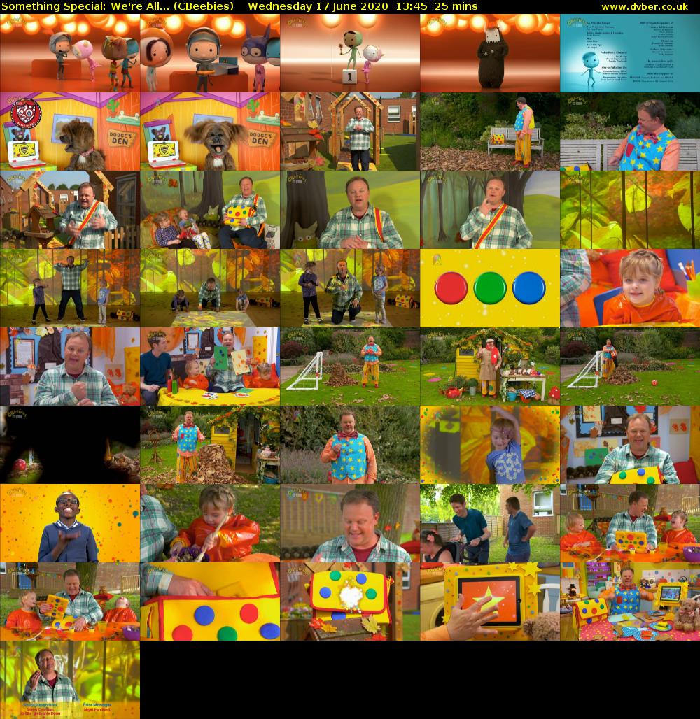 Something Special: We're All... (CBeebies) Wednesday 17 June 2020 13:45 - 14:10