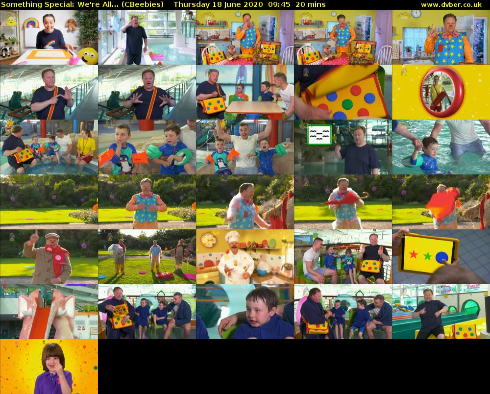 Something Special: We're All... (CBeebies) Thursday 18 June 2020 09:45 - 10:05
