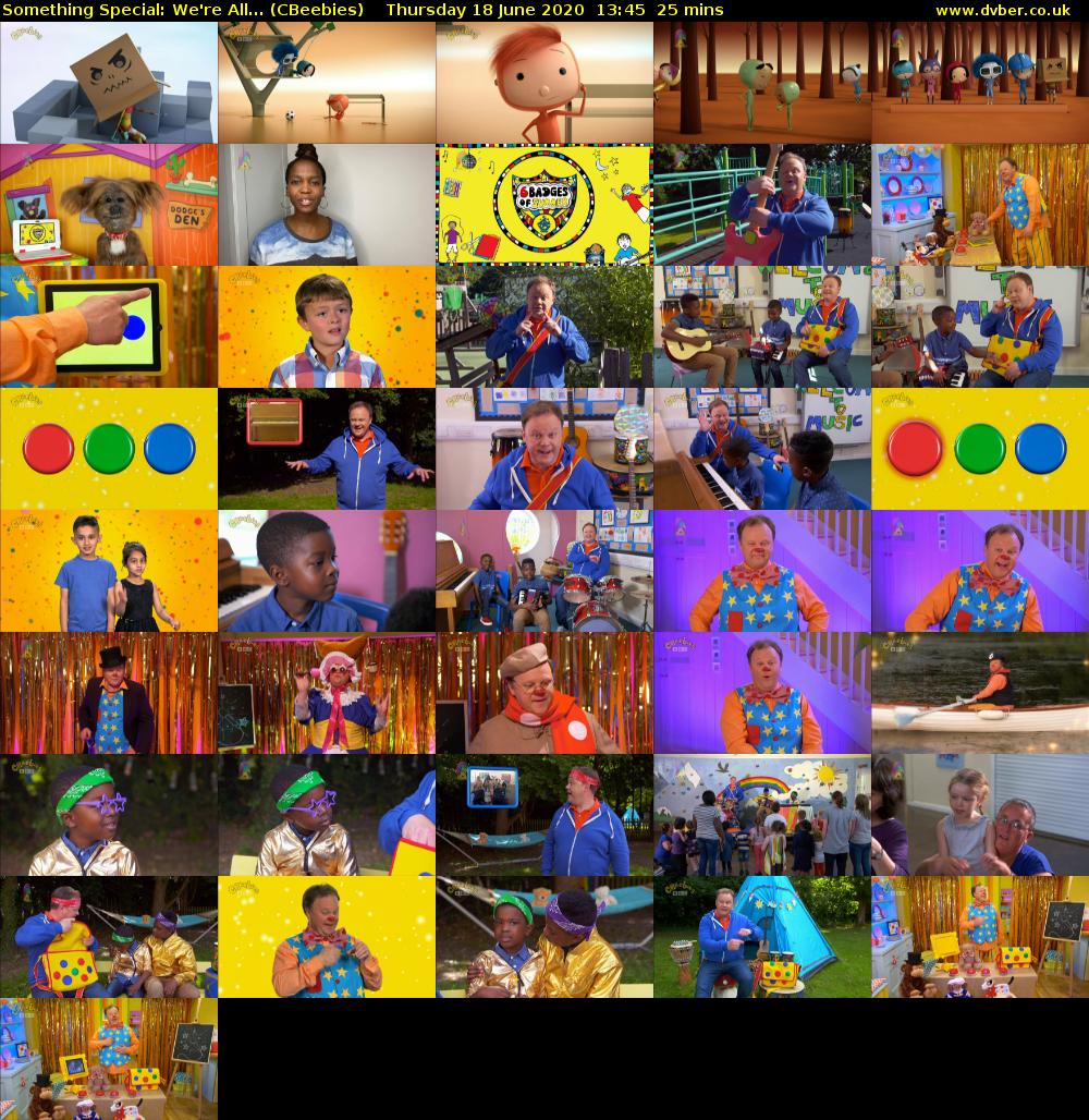 Something Special: We're All... (CBeebies) Thursday 18 June 2020 13:45 - 14:10