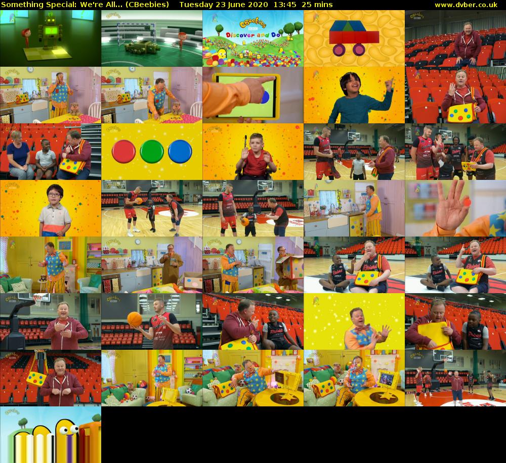 Something Special: We're All... (CBeebies) Tuesday 23 June 2020 13:45 - 14:10