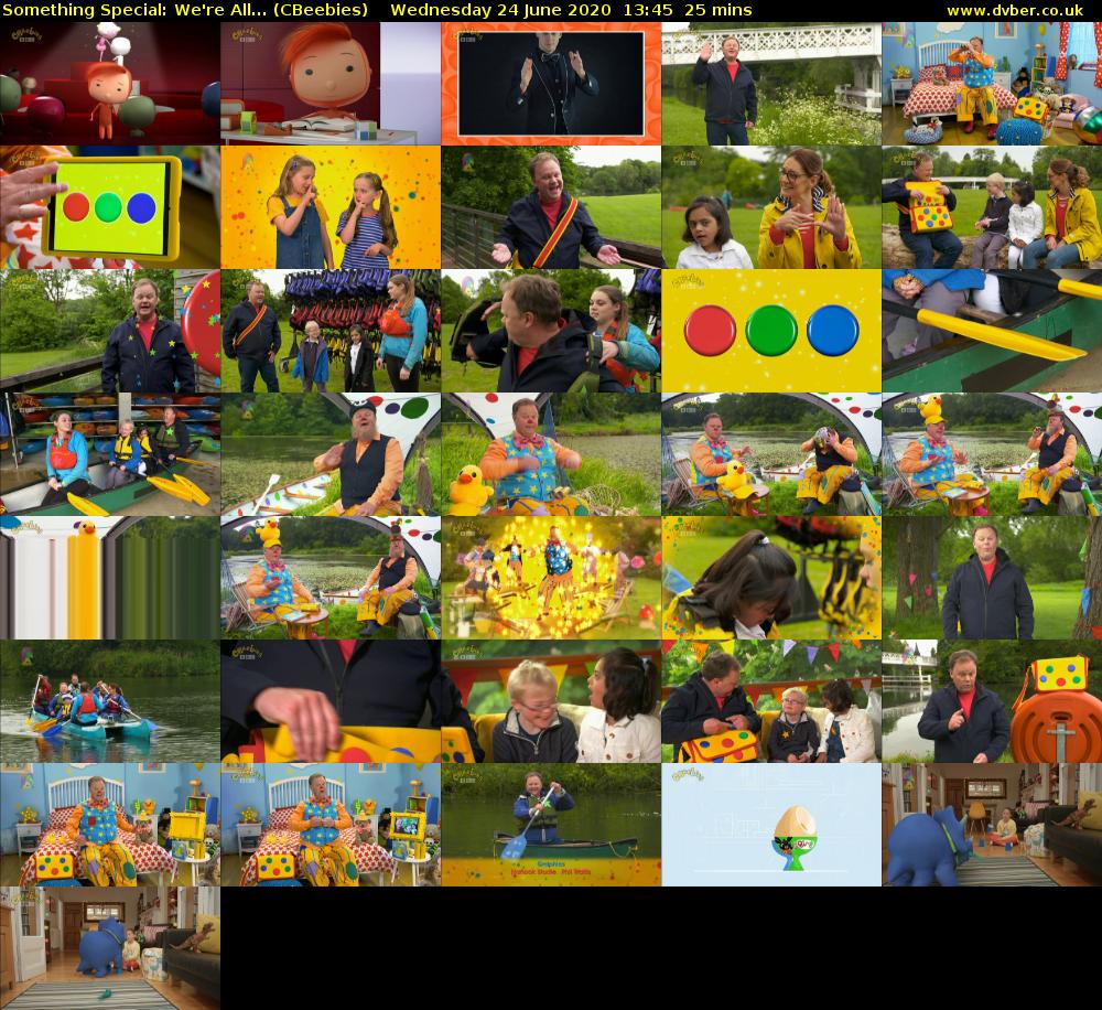 Something Special: We're All... (CBeebies) Wednesday 24 June 2020 13:45 - 14:10