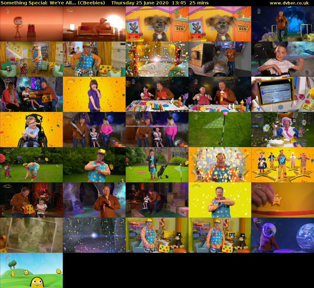 Something Special: We're All... (CBeebies) Thursday 25 June 2020 13:45 - 14:10