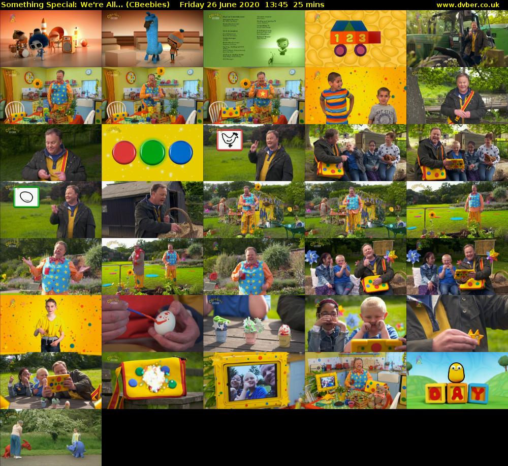 Something Special: We're All... (CBeebies) Friday 26 June 2020 13:45 - 14:10
