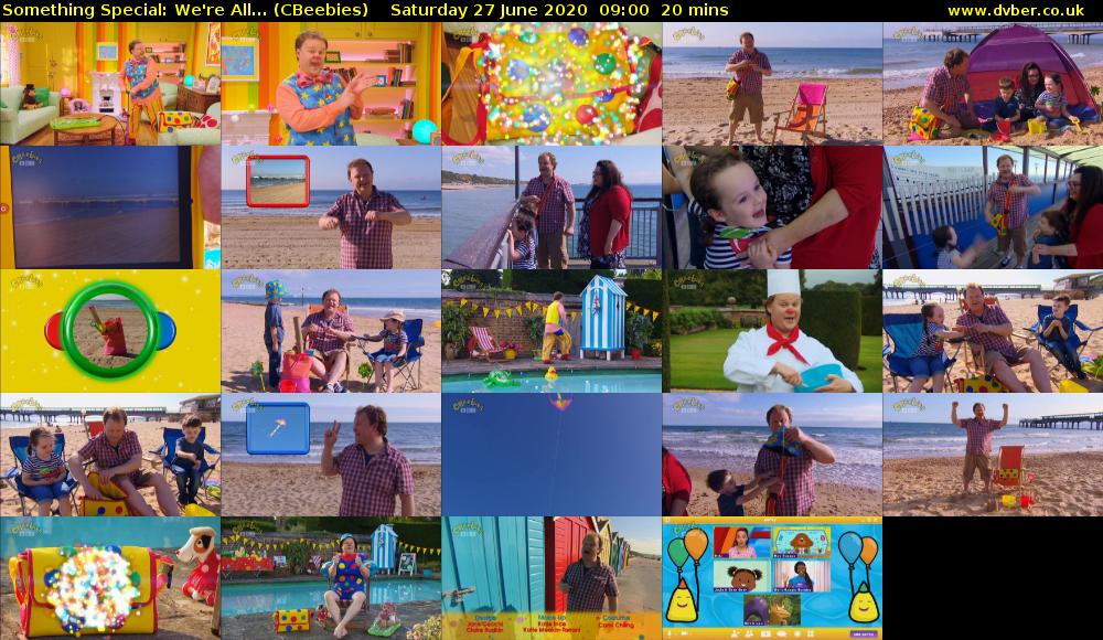 Something Special: We're All... (CBeebies) Saturday 27 June 2020 09:00 - 09:20