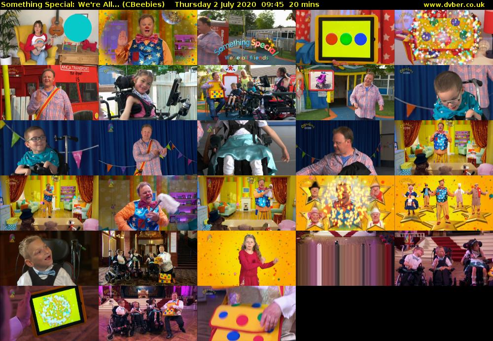 Something Special: We're All... (CBeebies) Thursday 2 July 2020 09:45 - 10:05