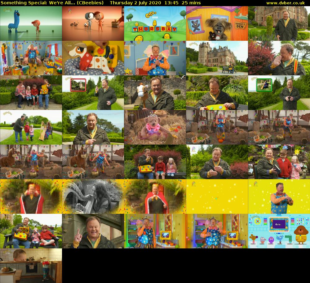 Something Special: We're All... (CBeebies) Thursday 2 July 2020 13:45 - 14:10