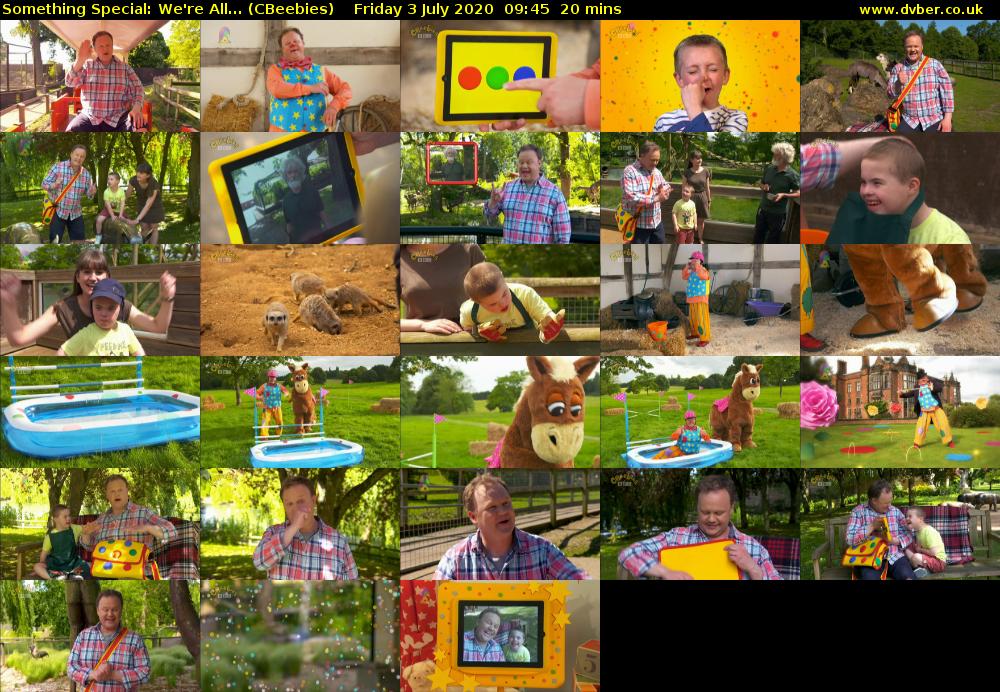 Something Special: We're All... (CBeebies) Friday 3 July 2020 09:45 - 10:05