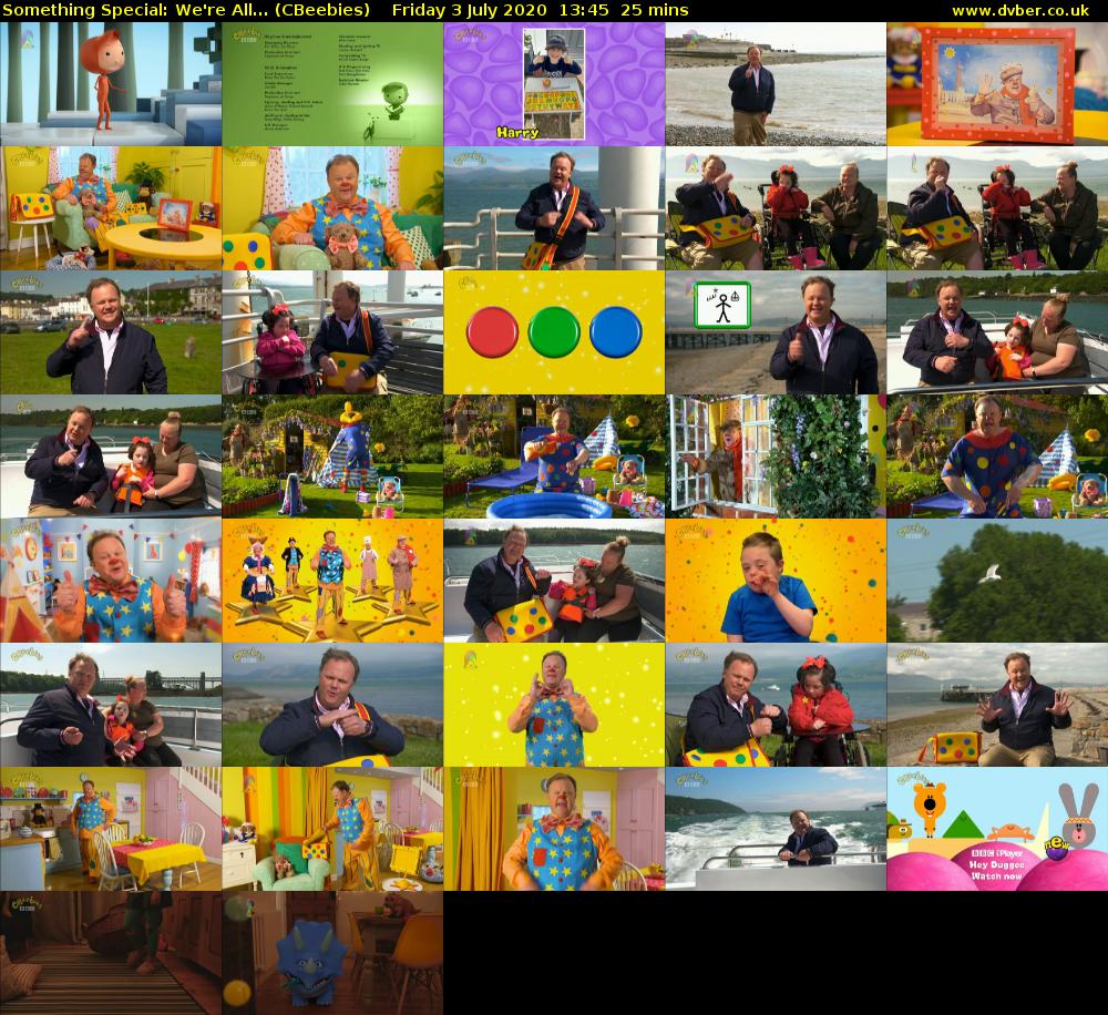 Something Special: We're All... (CBeebies) Friday 3 July 2020 13:45 - 14:10