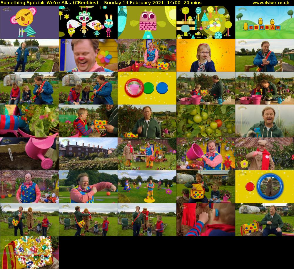 Something Special: We're All... (CBeebies) Sunday 14 February 2021 14:00 - 14:20