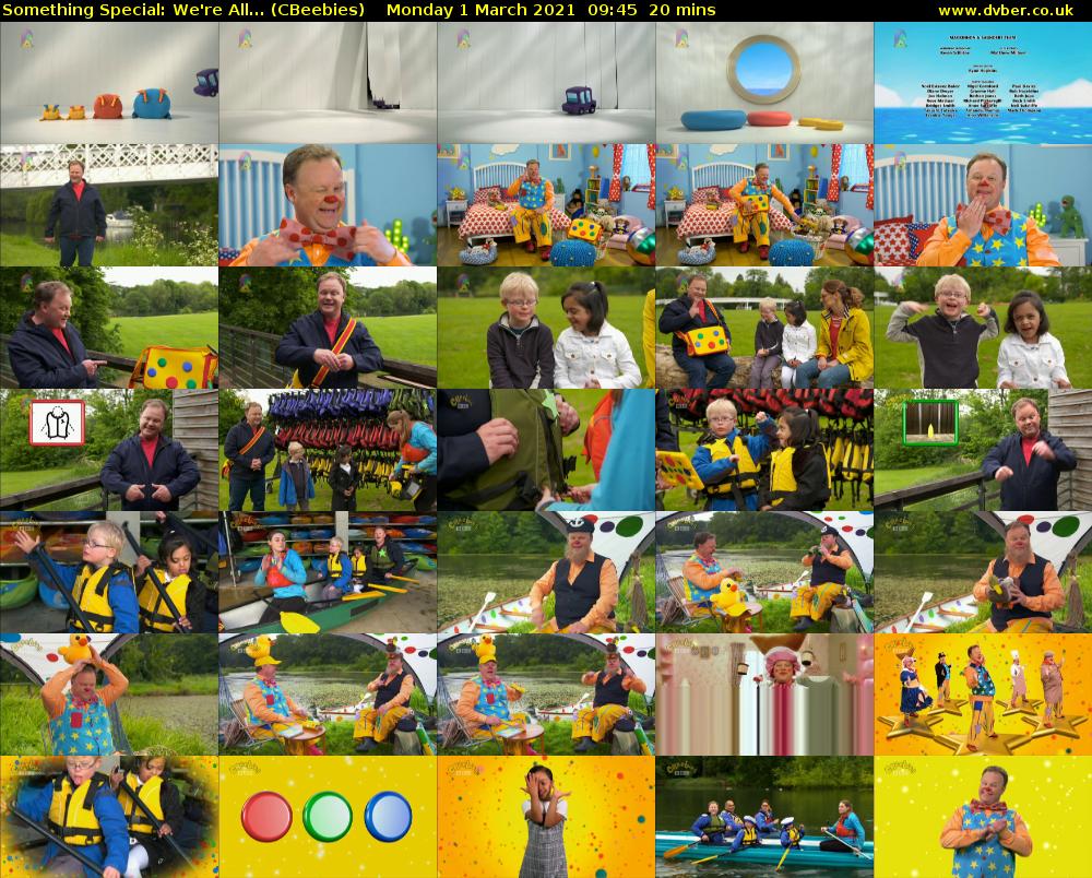 Something Special: We're All... (CBeebies) Monday 1 March 2021 09:45 - 10:05