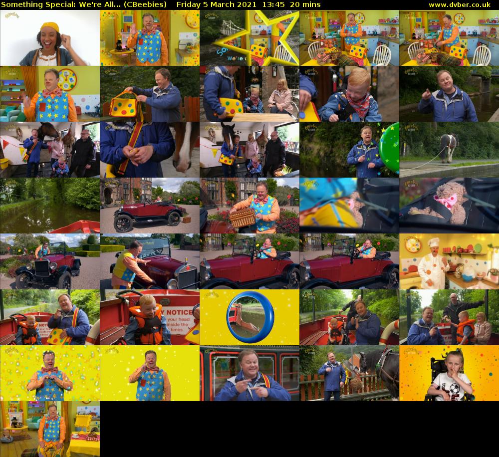 Something Special: We're All... (CBeebies) Friday 5 March 2021 13:45 - 14:05