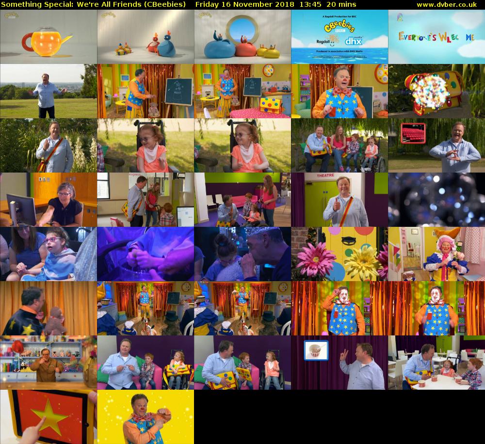 Something Special: We're All Friends (CBeebies) Friday 16 November 2018 13:45 - 14:05