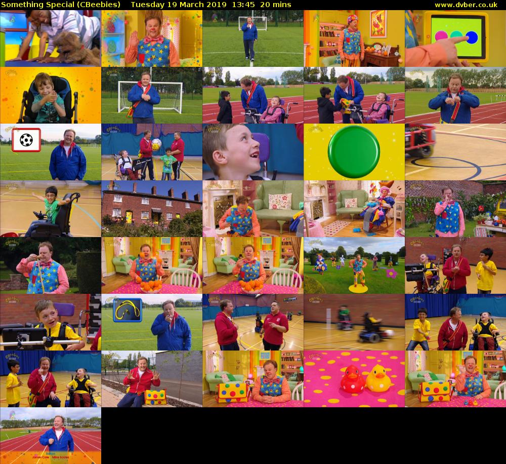 Something Special (CBeebies) Tuesday 19 March 2019 13:45 - 14:05