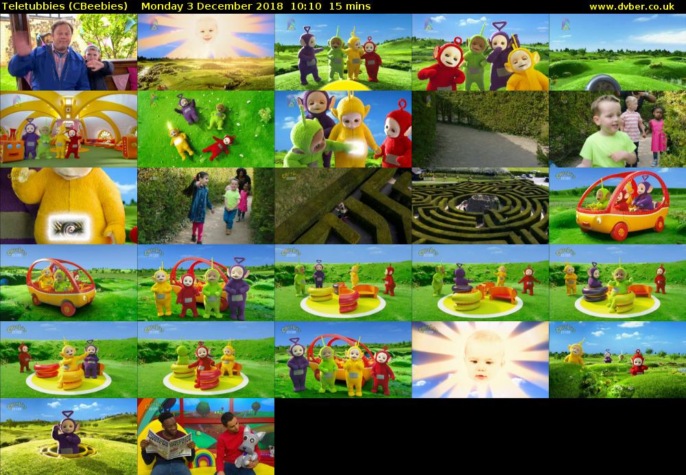 Teletubbies (CBeebies) Monday 3 December 2018 10:10 - 10:25