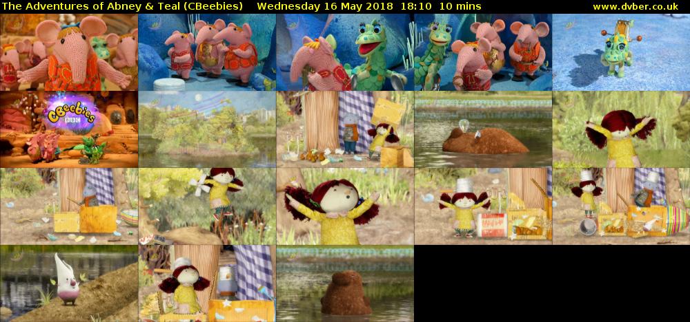 The Adventures of Abney & Teal (CBeebies) Wednesday 16 May 2018 18:10 - 18:20