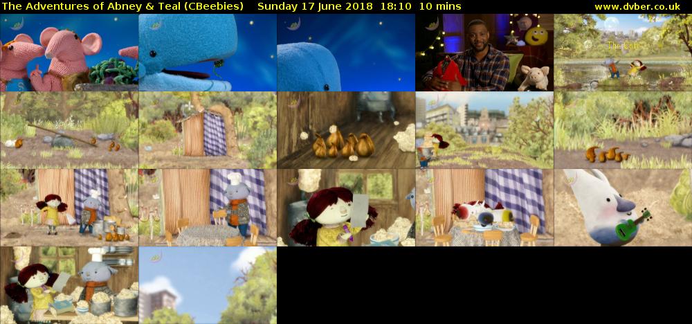 The Adventures of Abney & Teal (CBeebies) Sunday 17 June 2018 18:10 - 18:20