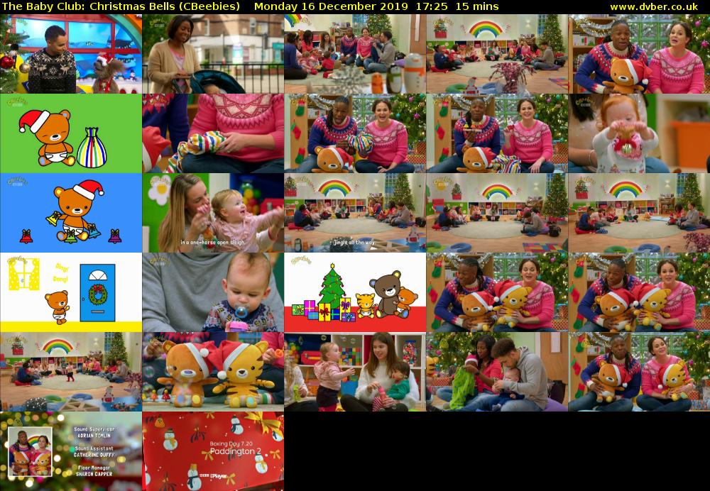 The Baby Club: Christmas Bells (CBeebies) Monday 16 December 2019 17:25 - 17:40