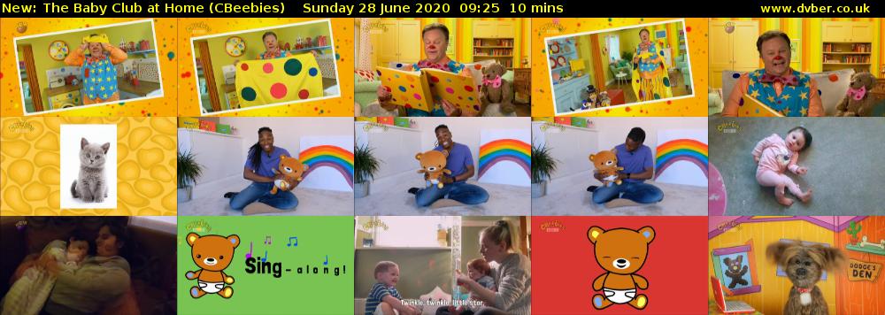 The Baby Club at Home (CBeebies) Sunday 28 June 2020 09:25 - 09:35