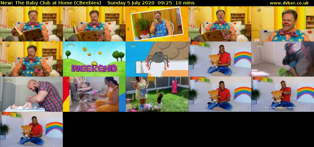 The Baby Club at Home (CBeebies) Sunday 5 July 2020 09:25 - 09:35