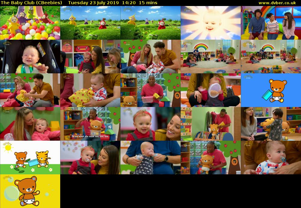 The Baby Club (CBeebies) Tuesday 23 July 2019 14:20 - 14:35