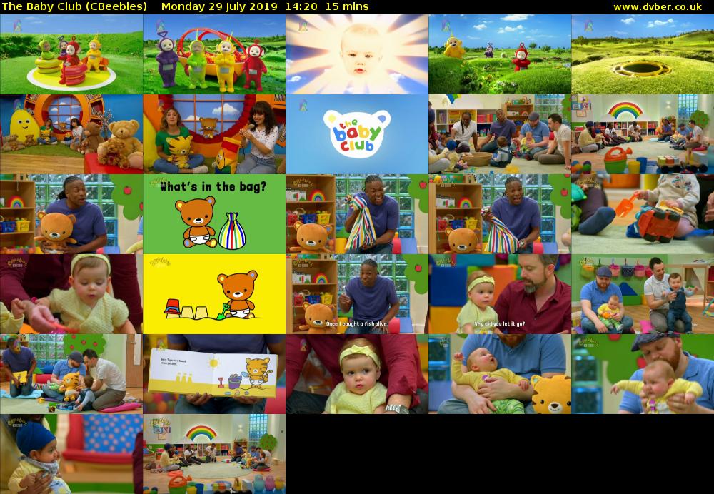The Baby Club (CBeebies) Monday 29 July 2019 14:20 - 14:35