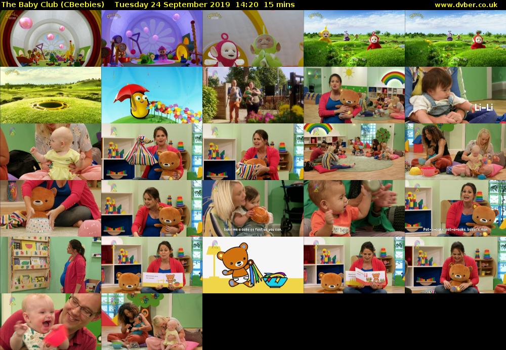 The Baby Club (CBeebies) Tuesday 24 September 2019 14:20 - 14:35