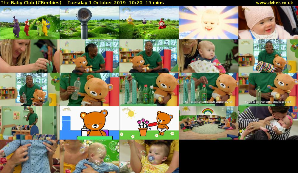 The Baby Club (CBeebies) Tuesday 1 October 2019 10:20 - 10:35