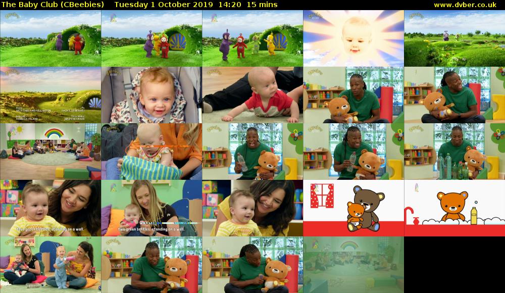 The Baby Club (CBeebies) Tuesday 1 October 2019 14:20 - 14:35
