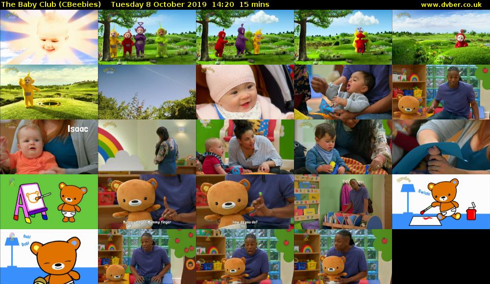 The Baby Club (CBeebies) Tuesday 8 October 2019 14:20 - 14:35