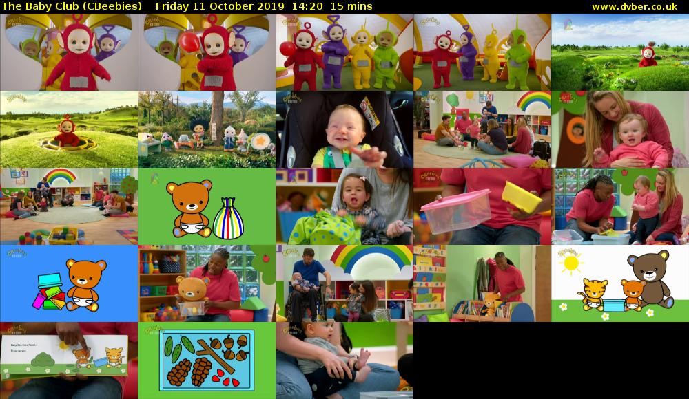 The Baby Club (CBeebies) Friday 11 October 2019 14:20 - 14:35