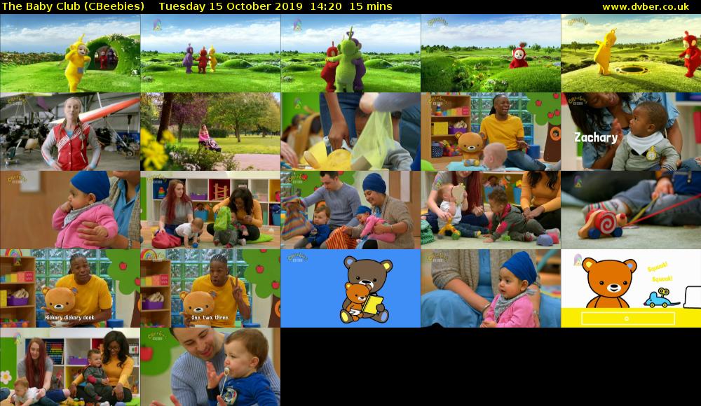The Baby Club (CBeebies) Tuesday 15 October 2019 14:20 - 14:35