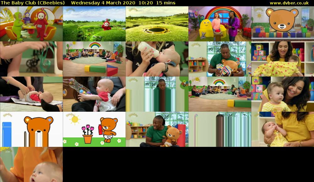 The Baby Club (CBeebies) Wednesday 4 March 2020 10:20 - 10:35