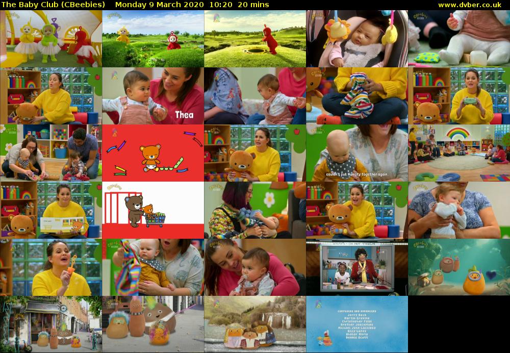 The Baby Club (CBeebies) Monday 9 March 2020 10:20 - 10:40