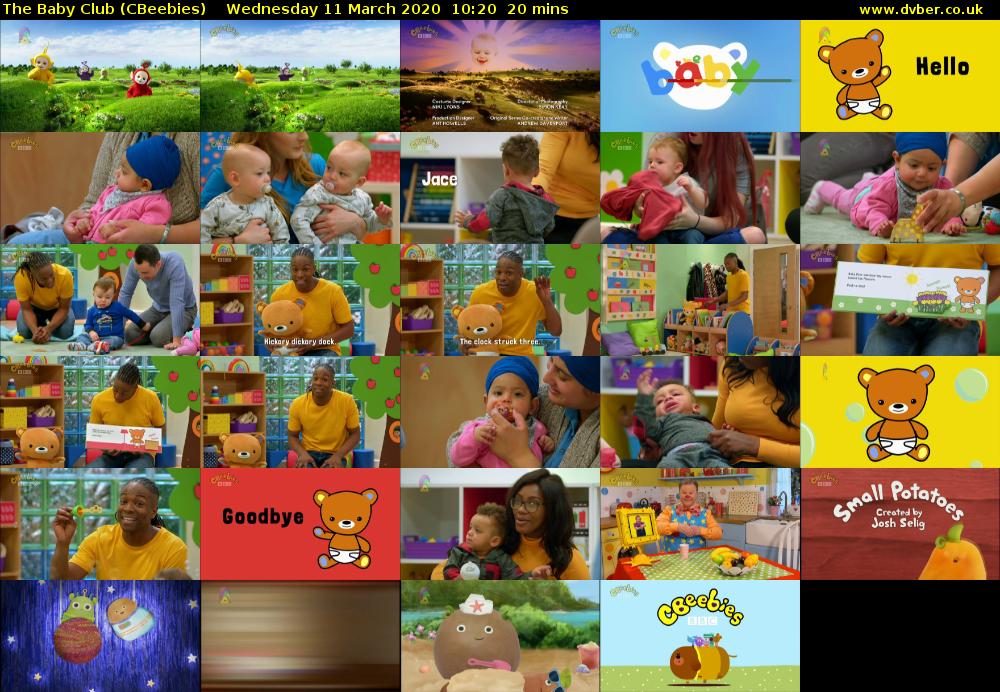 The Baby Club (CBeebies) Wednesday 11 March 2020 10:20 - 10:40