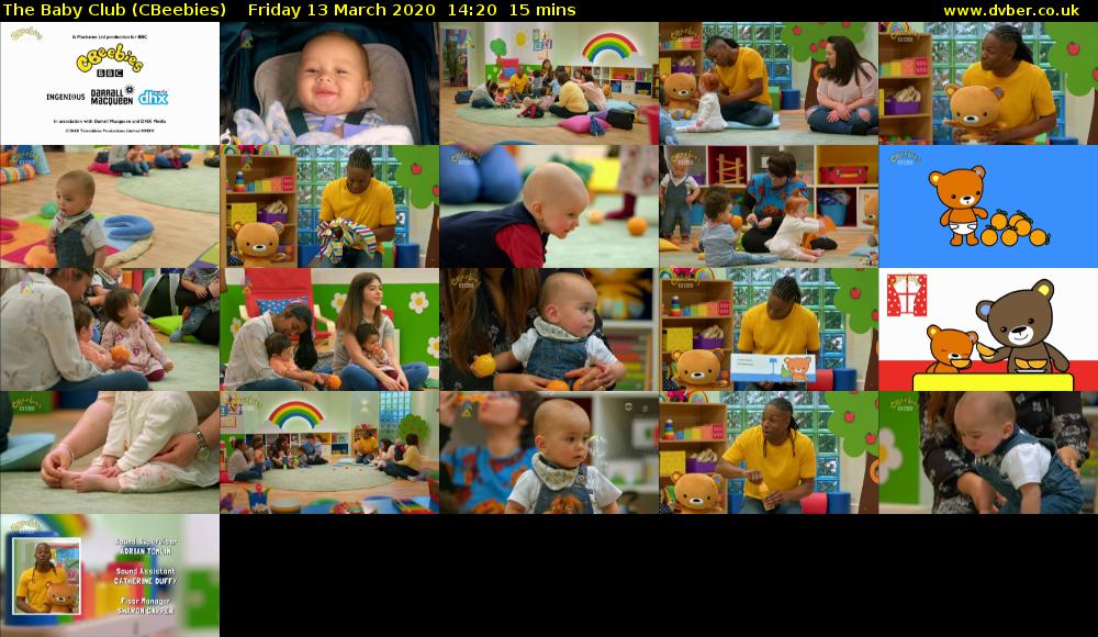 The Baby Club (CBeebies) Friday 13 March 2020 14:20 - 14:35