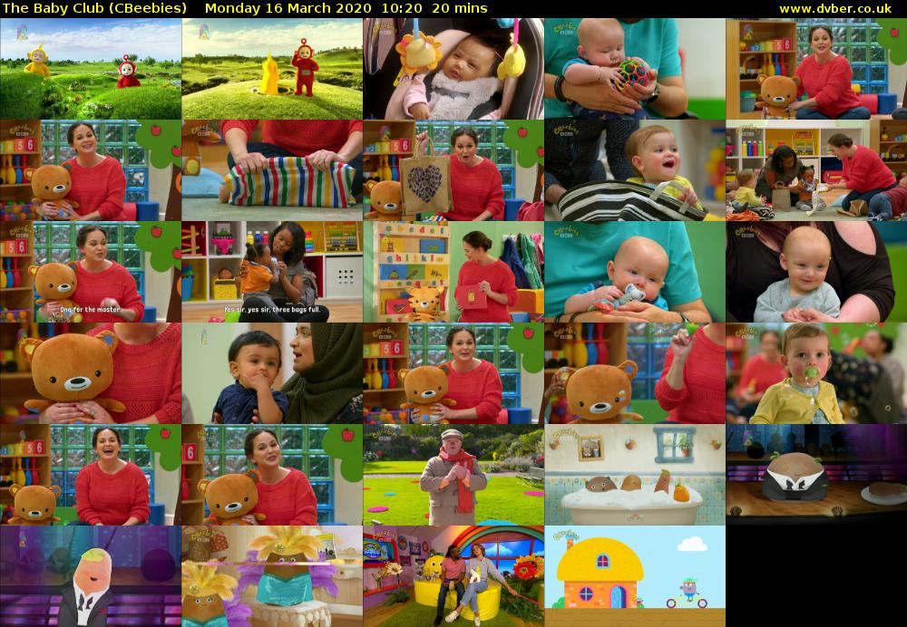 The Baby Club (CBeebies) Monday 16 March 2020 10:20 - 10:40