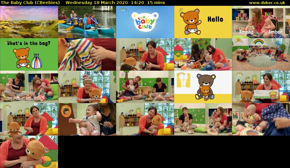 The Baby Club (CBeebies) Wednesday 18 March 2020 14:20 - 14:35