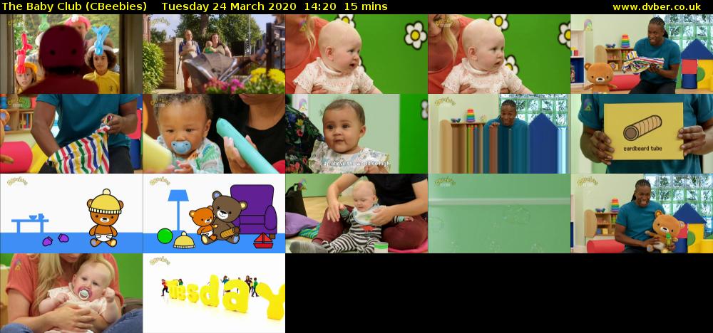 The Baby Club (CBeebies) Tuesday 24 March 2020 14:20 - 14:35