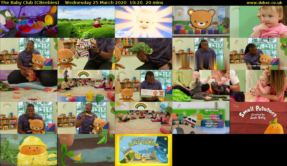 The Baby Club (CBeebies) Wednesday 25 March 2020 10:20 - 10:40