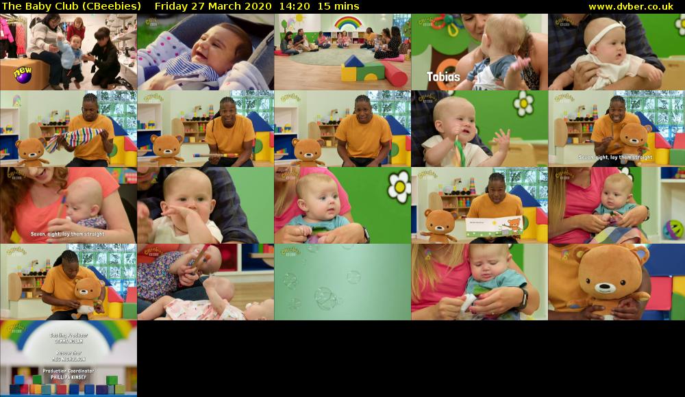 The Baby Club (CBeebies) Friday 27 March 2020 14:20 - 14:35