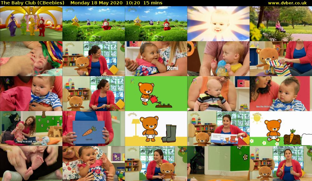 The Baby Club (CBeebies) Monday 18 May 2020 10:20 - 10:35
