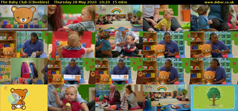 The Baby Club (CBeebies) Thursday 28 May 2020 10:20 - 10:35