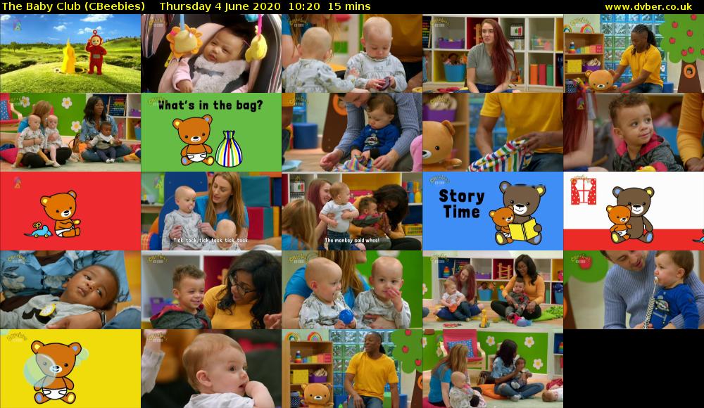 The Baby Club (CBeebies) Thursday 4 June 2020 10:20 - 10:35