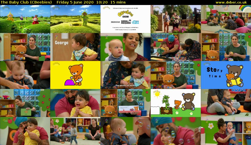 The Baby Club (CBeebies) Friday 5 June 2020 10:20 - 10:35