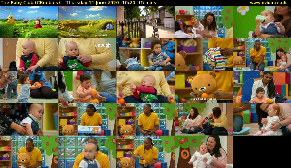 The Baby Club (CBeebies) Thursday 11 June 2020 10:20 - 10:35