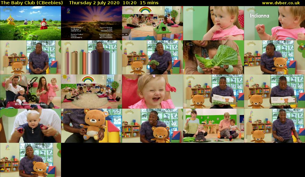 The Baby Club (CBeebies) Thursday 2 July 2020 10:20 - 10:35