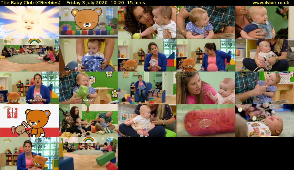 The Baby Club (CBeebies) Friday 3 July 2020 10:20 - 10:35